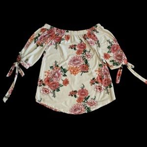 Strapless Floral Top